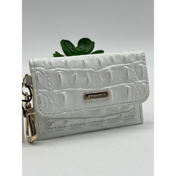 BRAHMIN Ricki croc embossed leather women's cardcase cardholder - Seasalt white - Picture 6 of 11